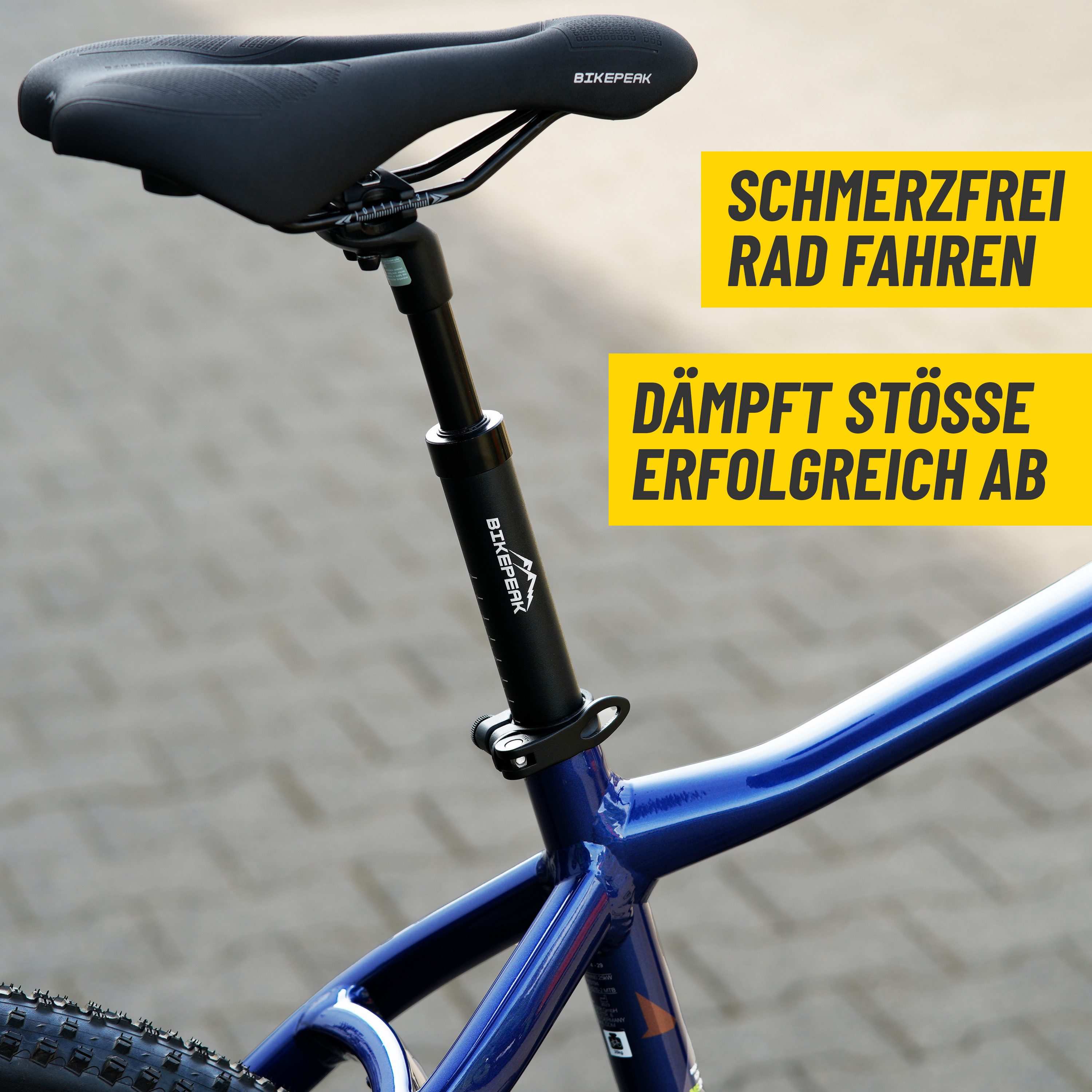 BikePeak Fahrradsattel BikePeak Federsattelstütze 27.2-350 schwarz inkl. 4 Wechselfedern
