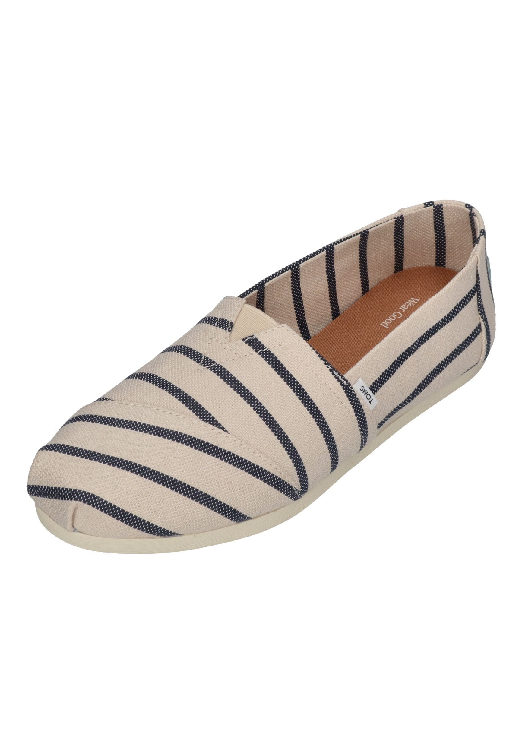 TOMS ALPARGATA Espadrille Natural Navy Riviera Stripe