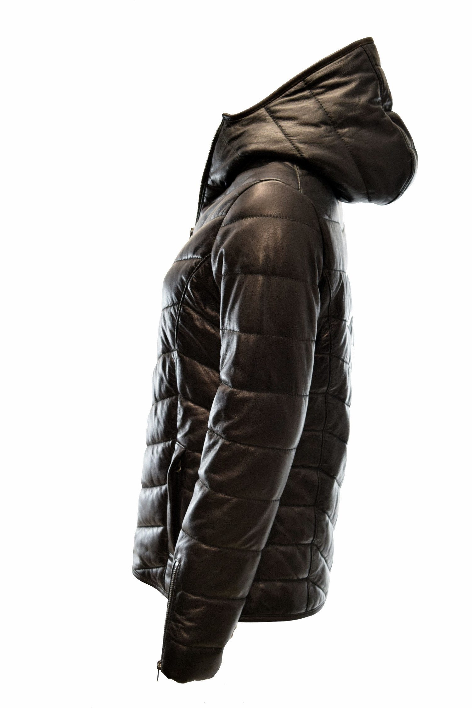 Zimmert Leather Lederjacke Luccy Damen, Steppjacke, Kapuze, Dunkel Rot, Bra günstig online kaufen