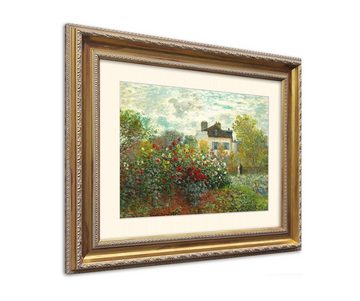 artissimo Bild mit Rahmen Monet Bild mit Barock-Rahmen / Poster gerahmt 63x53cm / Wandbild, Claude Monet: The Artist Garden at Argenteuil