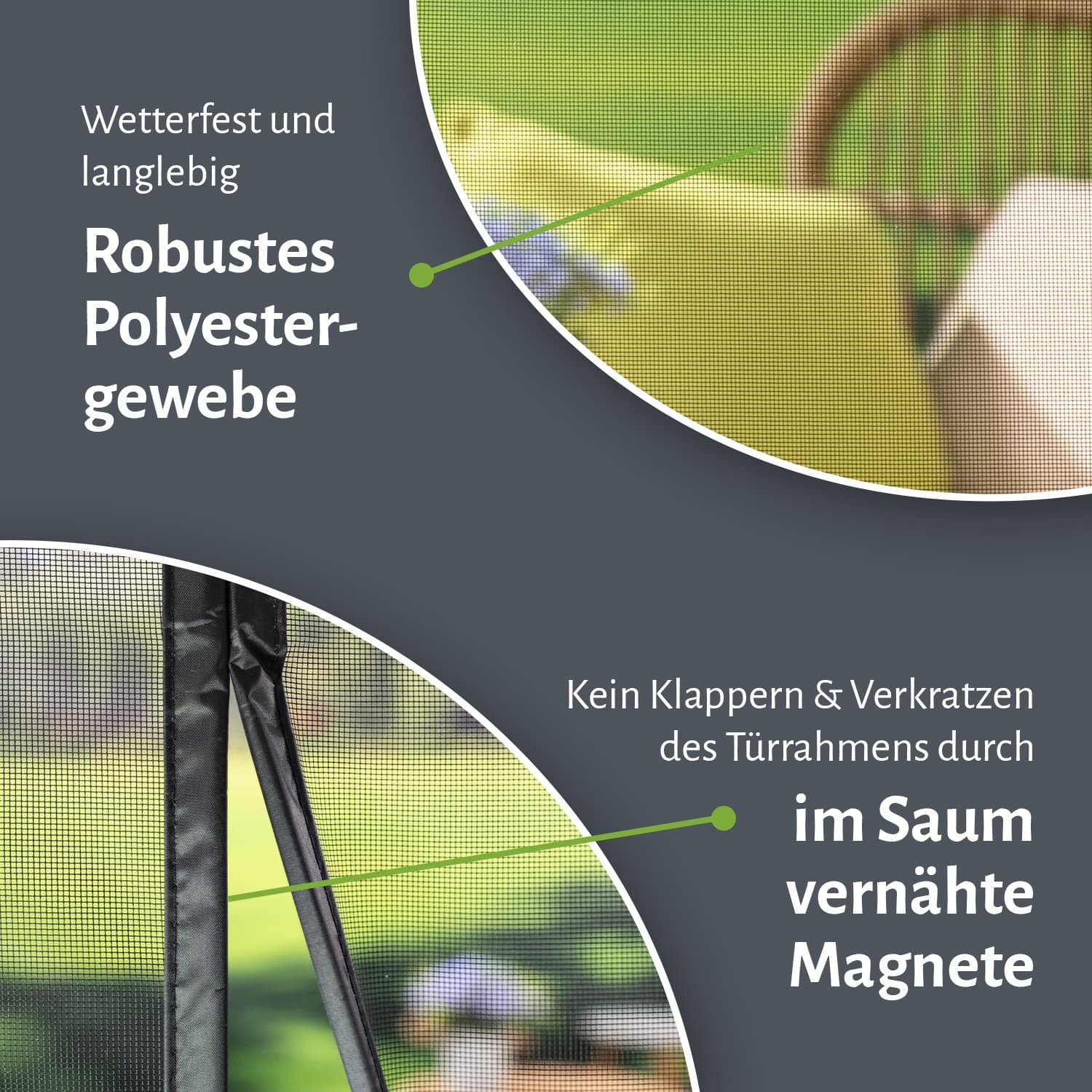 empasa Insektenschutz-Vorhang "DELUXE", Fliegengitter Lamellenvorhang mit Magnetverschluss – Bild 4 von 5