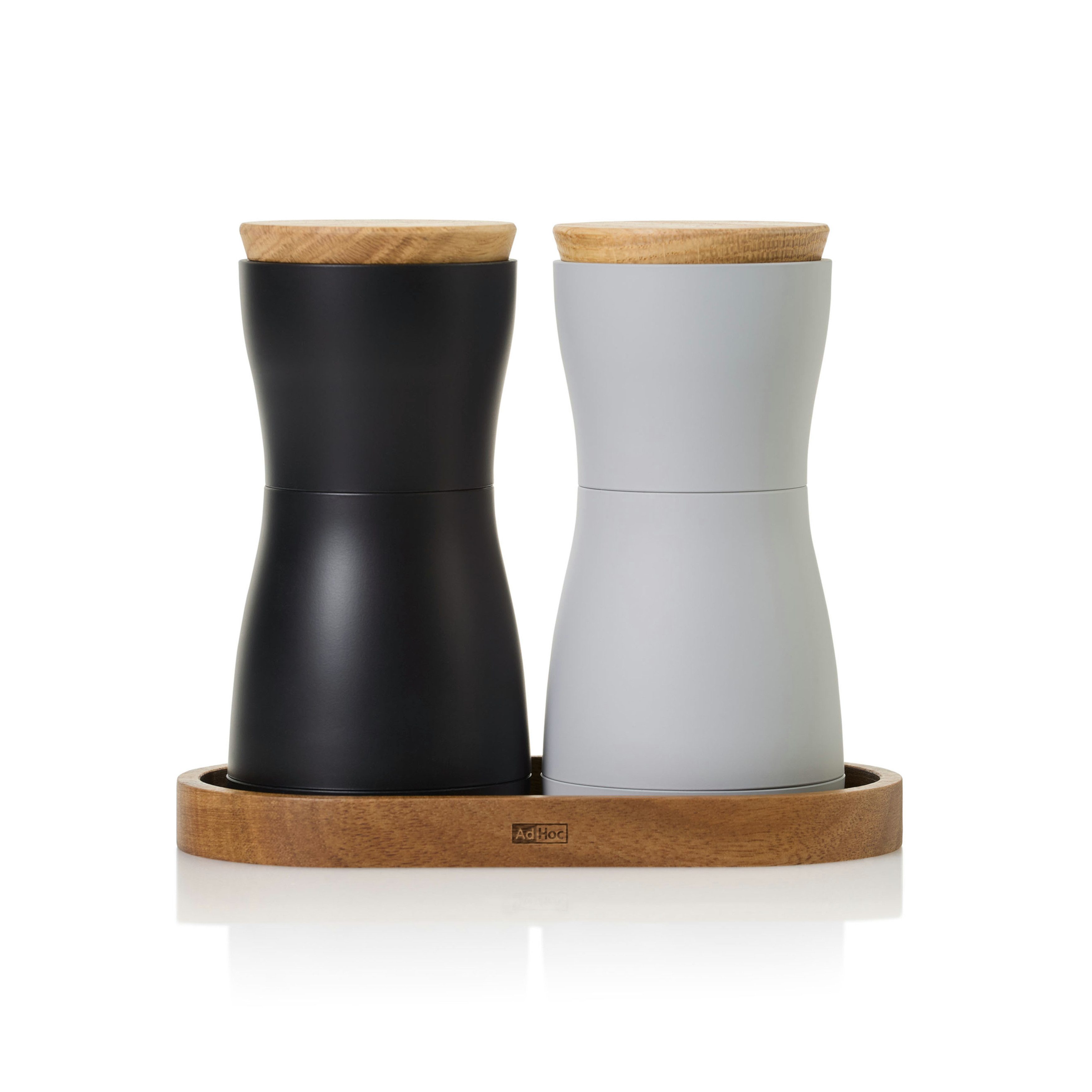 AdHoc Mühlenuntersetzer für Salzmühle oder Pfeffermühle POSTO, Zubehör für Mühlen bis 7 cm Durchmesser, 1-tlg., hochwertiges Dekotablett aus Holz