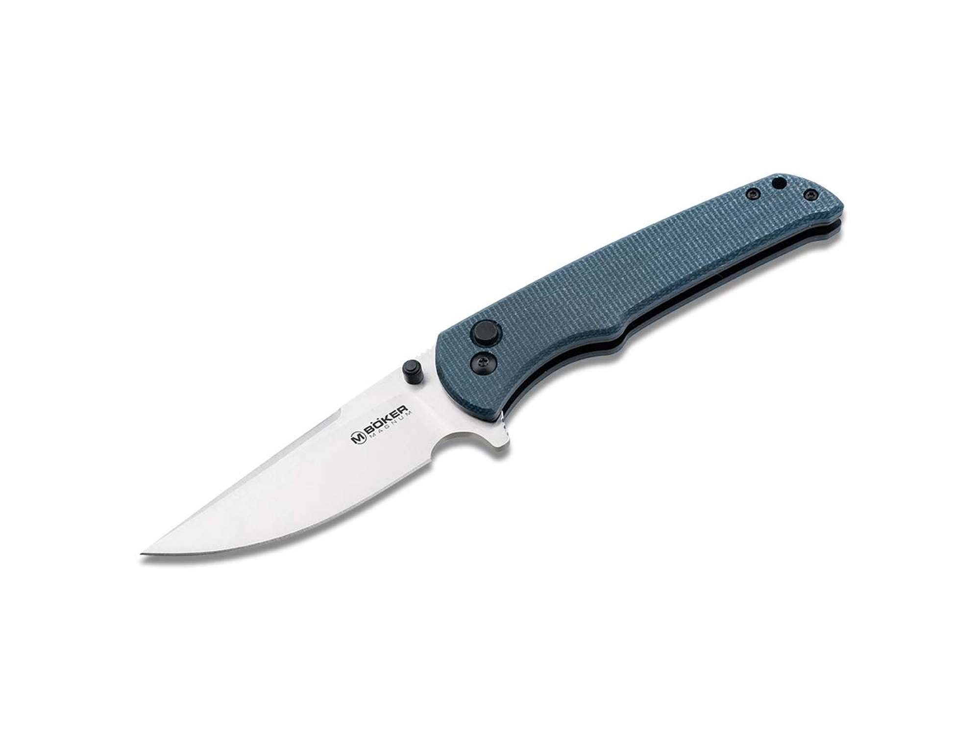 Bluejay MAGNUM Clip Einhandmesser Taschenmesser by Micarta Lock Button BÖKER