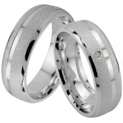 Trauringe123 Trauring Hochzeitsringe Verlobungsringe Trauringe Eheringe Partnerringe mit echten Diamant, TOP Qualität, J18-1