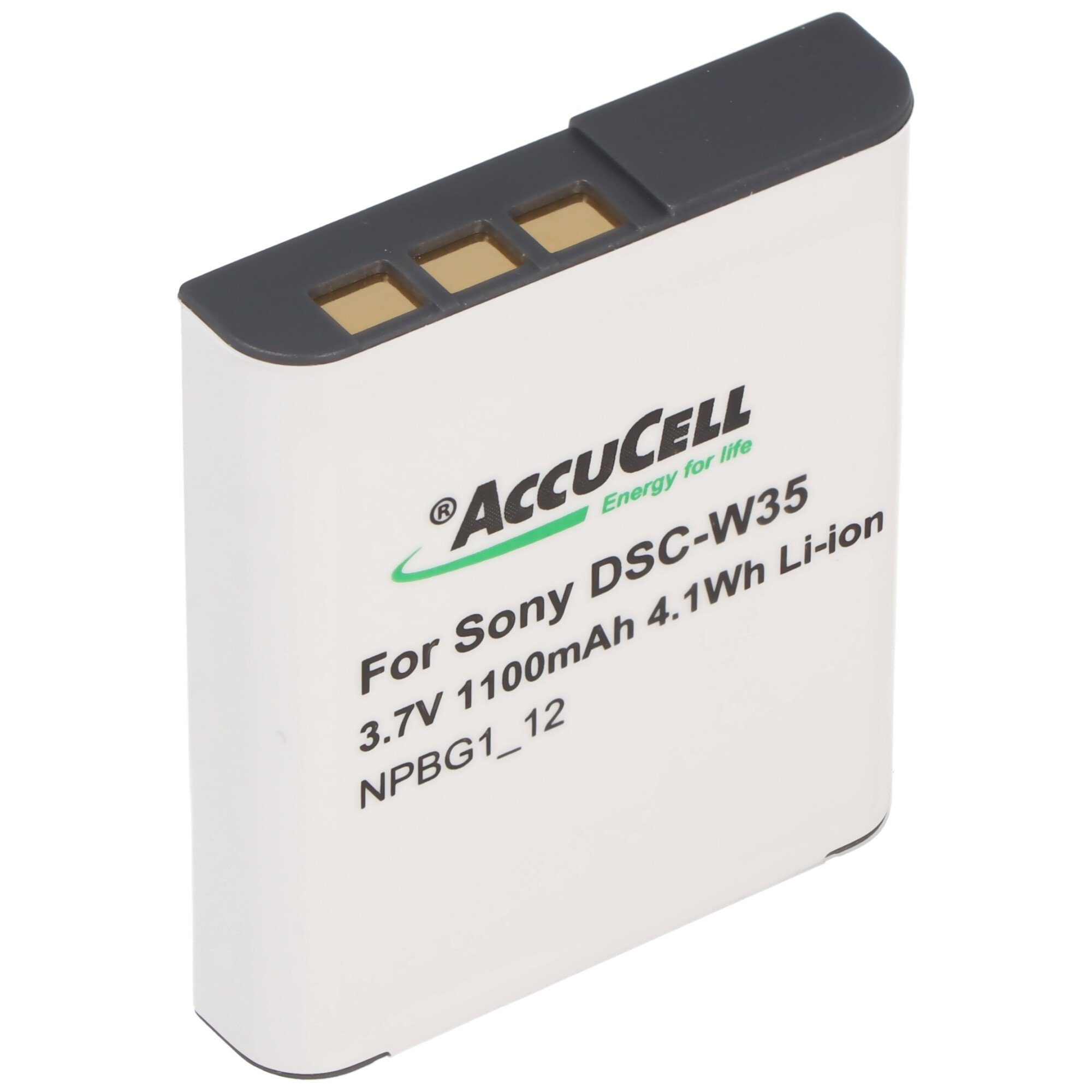 AccuCell AccuCell Akku passend für Sony NP-BG1 Akku DSC-WX1, CYBER-SHOT DSC-W3 Akku 950 mAh (3,6 V)