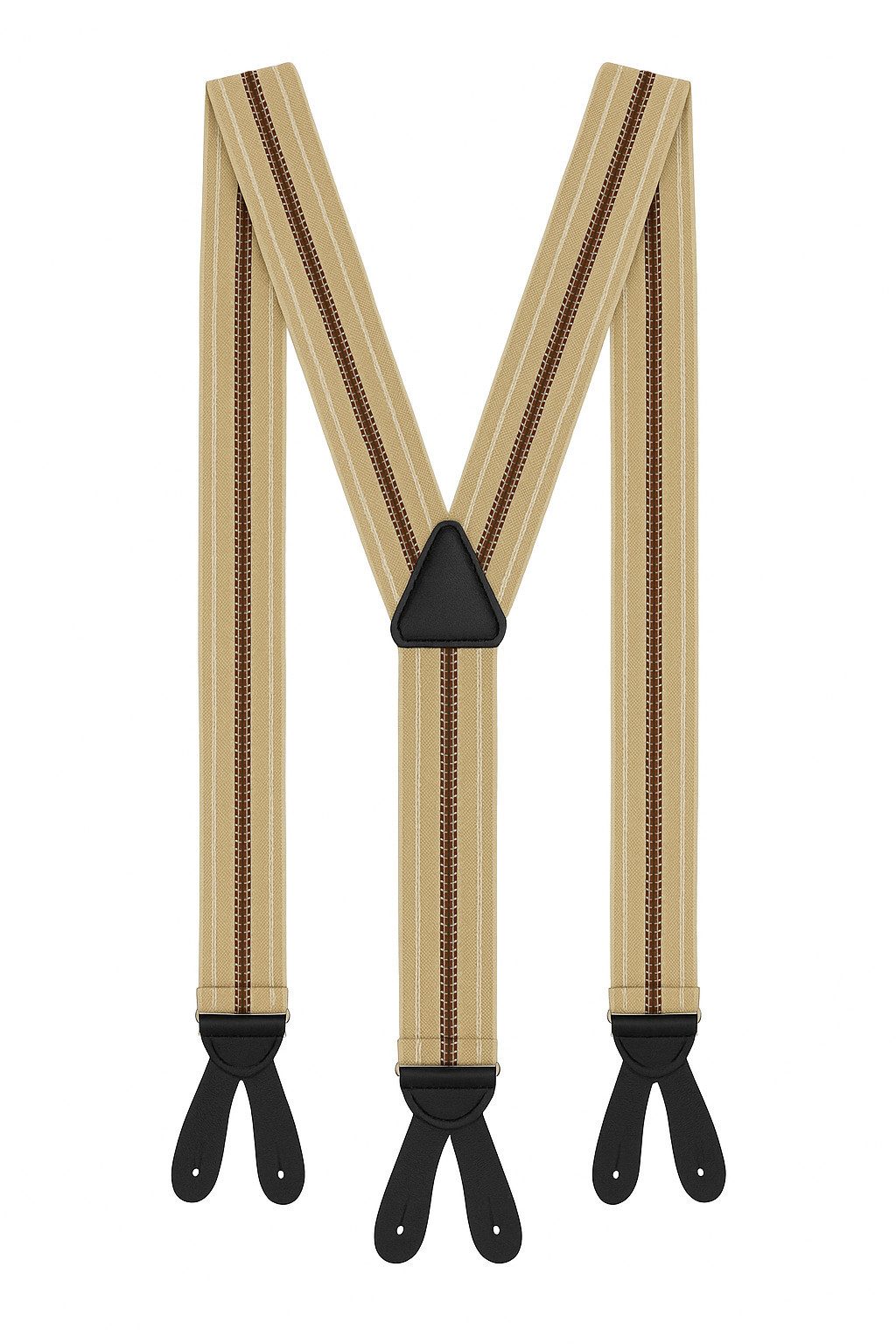 ZUKUNFTSENKEL Hosenträger Hosenträger Herren 3,5 cm Breite Y-Form mit Knopfverschluss (Deutsche Produktion, Komfortabel) Lederriemen Knopfverschluss, ohne Clips