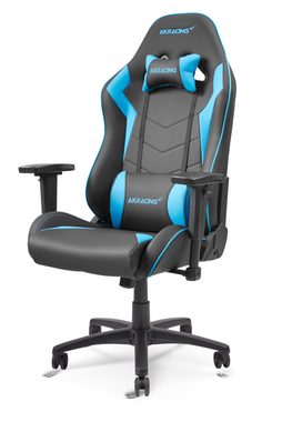 AKRacing Gaming-Stuhl Core SX-Wide Kunstleder, 3D-Armlehnen, Stahlrahmen, schwarz-blau