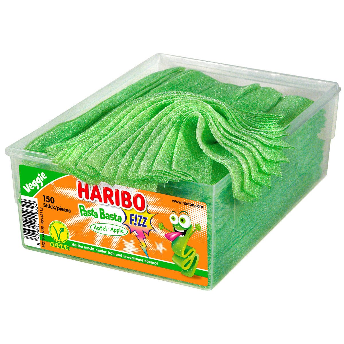 HARIBO Süßigkeit, Haribo Pasta Basta Apfel Sour mit saurem Fruchtgeschmack Veggie 1125g