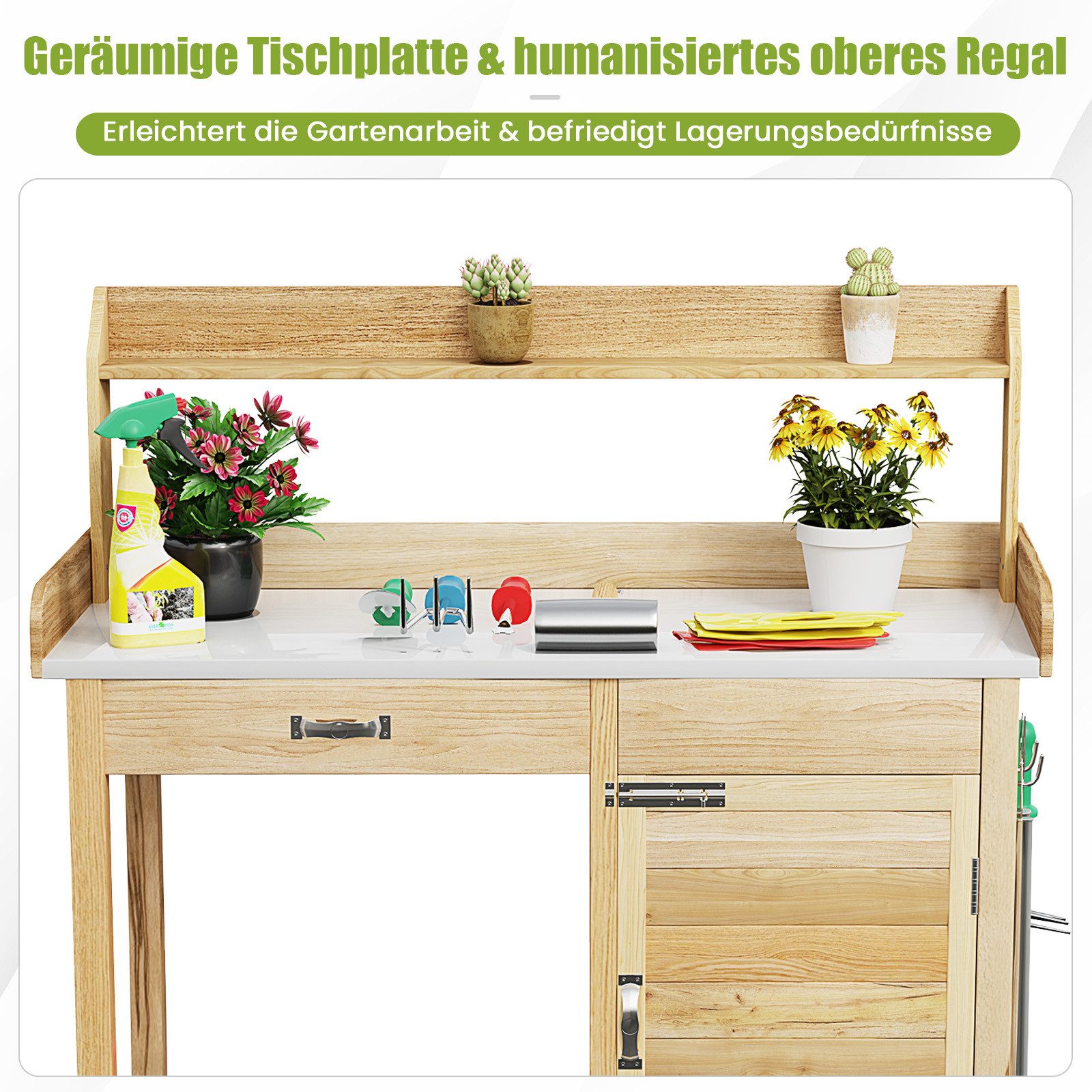 KOMFOTTEU Pflanztisch, Gärtnertisch mit Unterschrank & günstig online kaufen