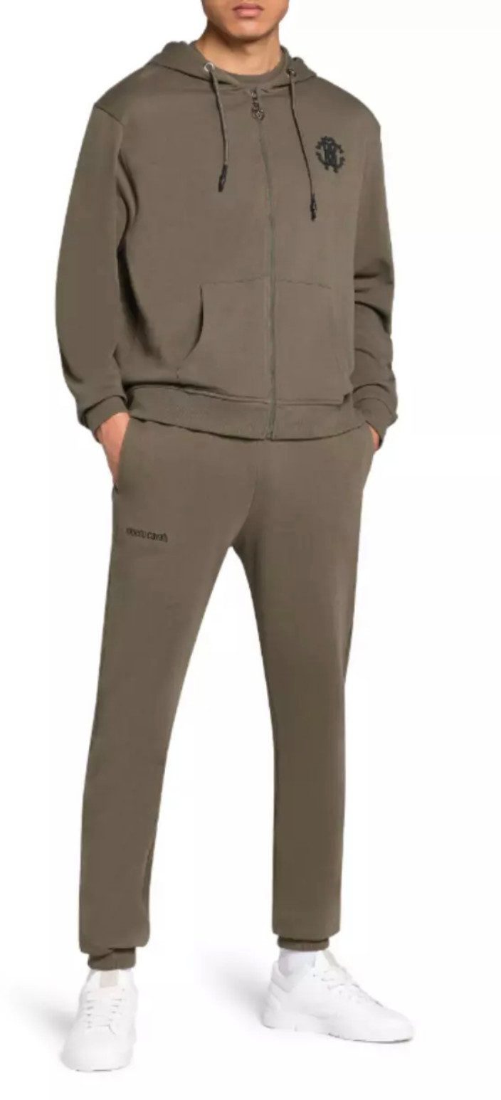 roberto cavalli Jogginghose Firenze RC Monogram Herren Sweatpants Dezentem RC-Monogramm-Print im Laminat-Look