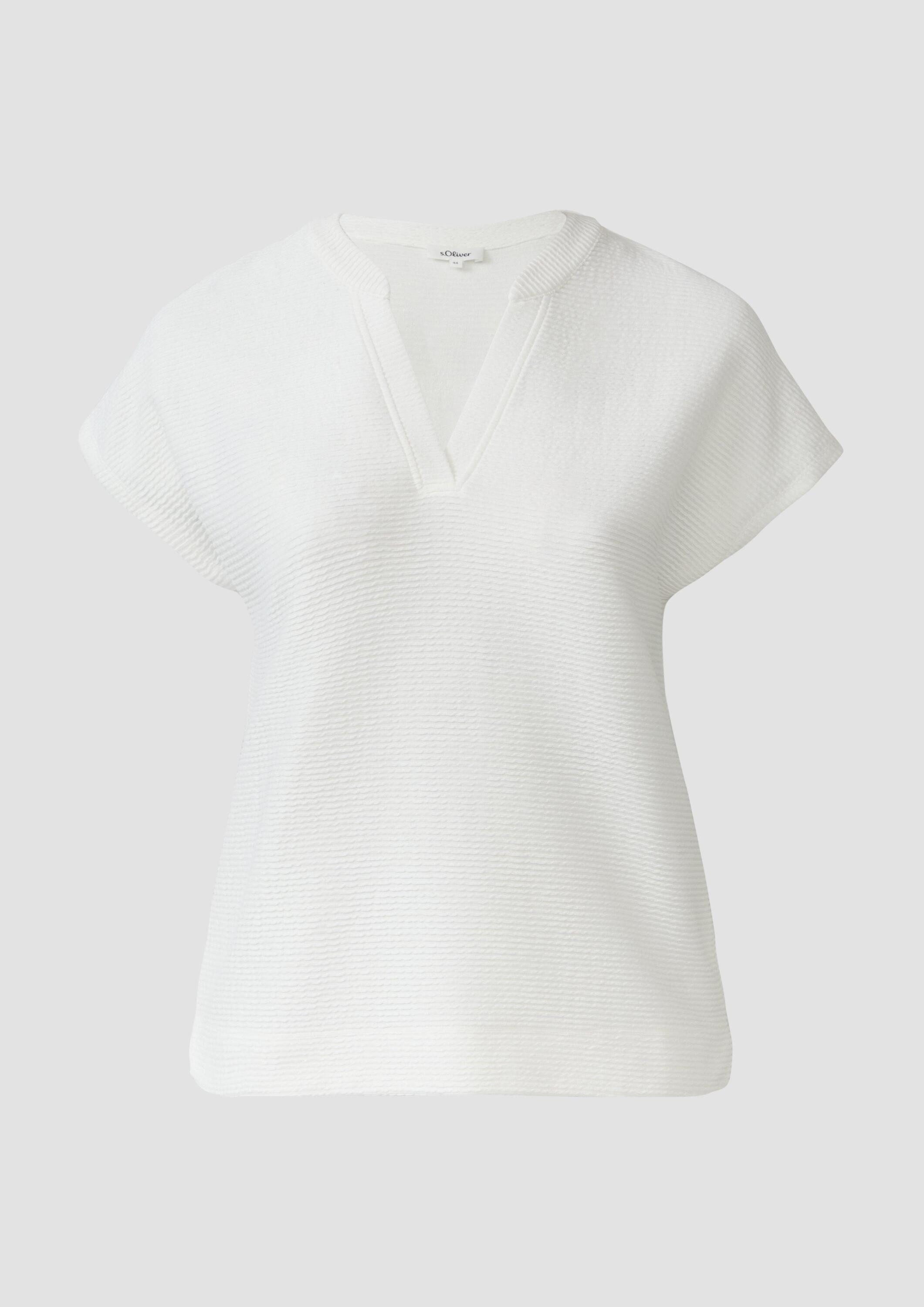 s.Oliver Kurzarmshirt T-Shirt Feminines T-Shirt aus Viskosemix im Relaxed Fit