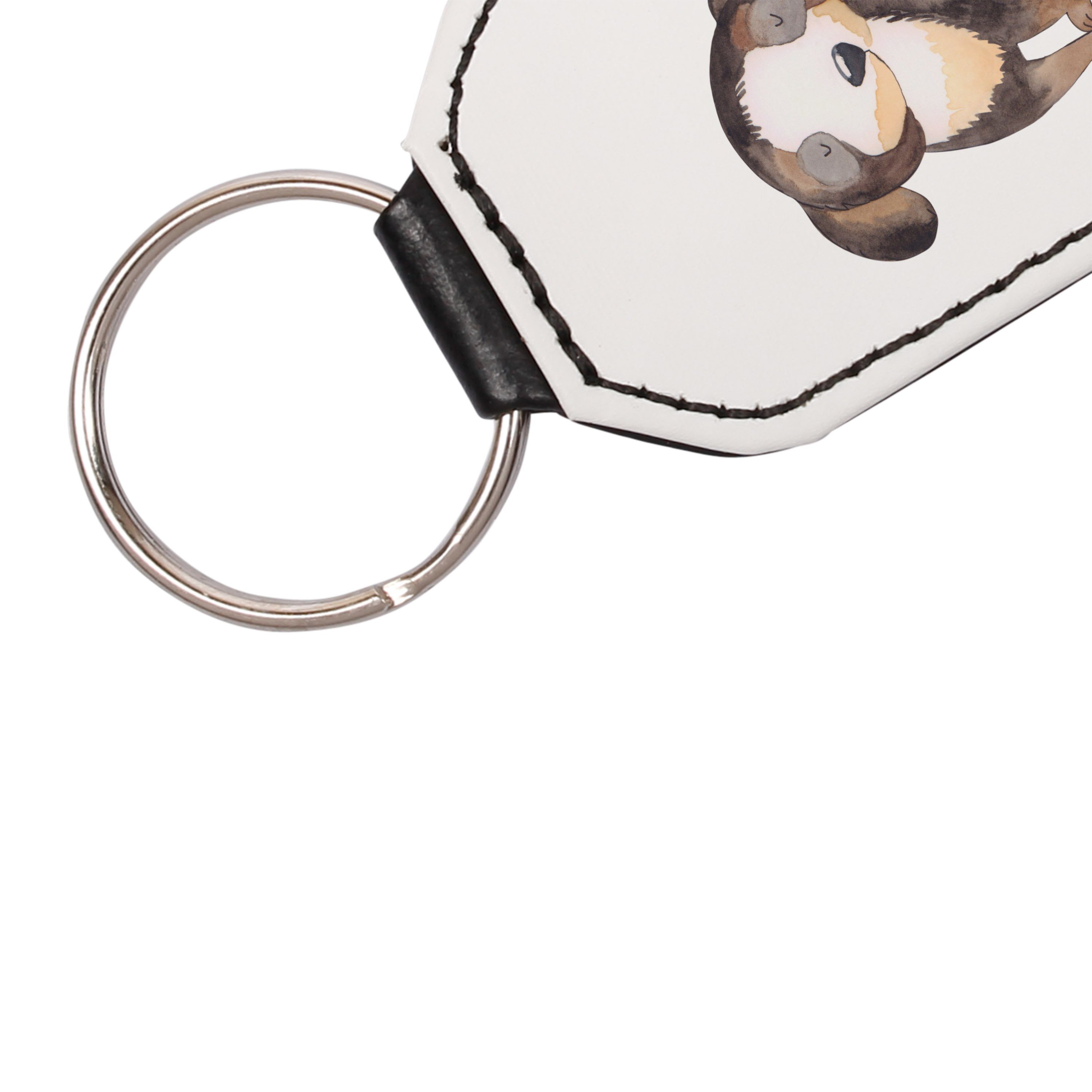 Mr. & Weiß - (1-tlg) Anhänger, Mrs. H - entspannt Hund Panda Schlüsselanhänger Geschenk, Hundeliebe, Hundemotiv,