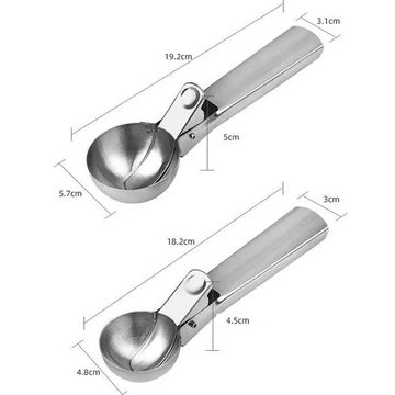 HIBNOPN Eisportionierer 2Stk Eisportionierer Edelstahl Eislöffel Portionierer Professioneller