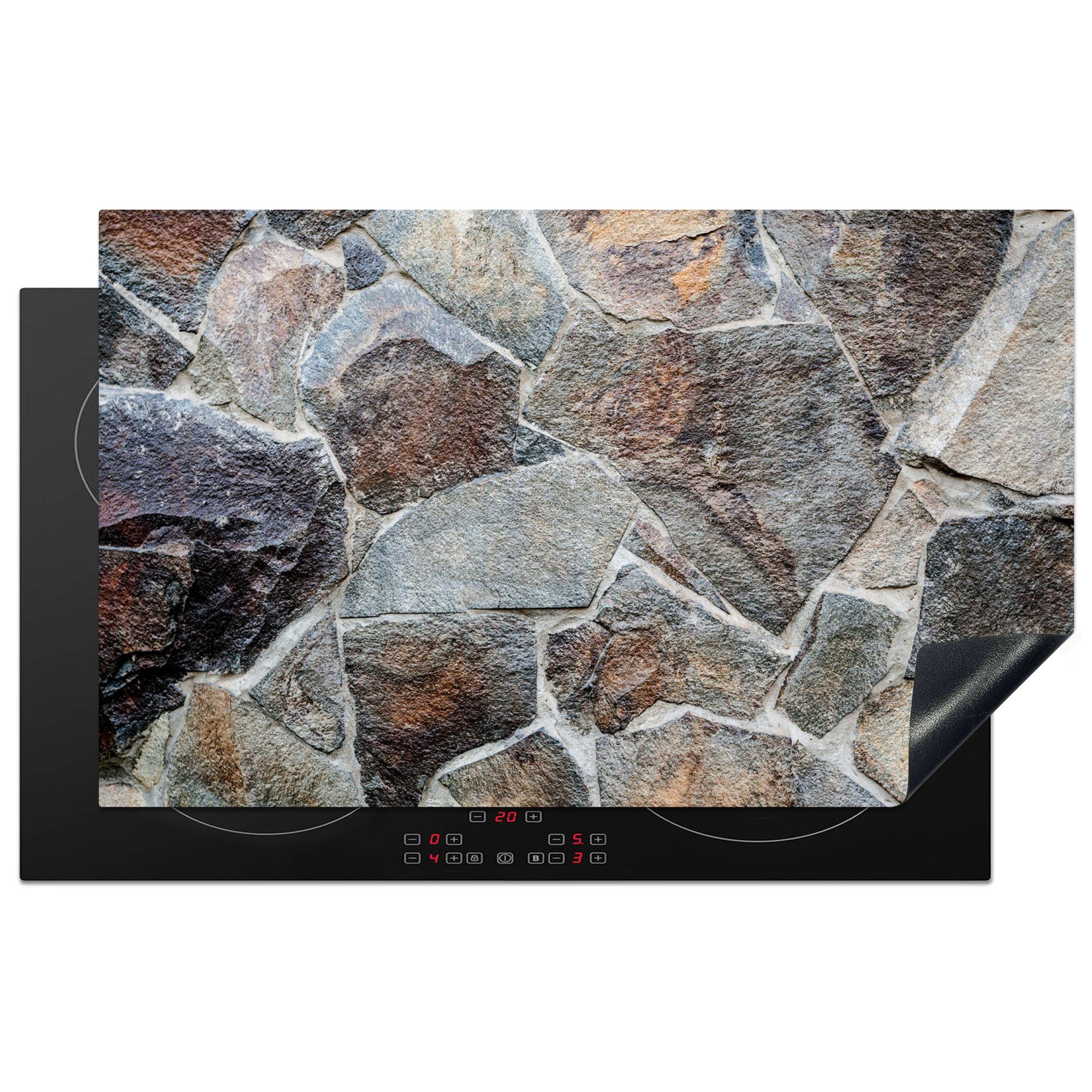 MuchoWow Herdblende-/Abdeckplatte Felsbrocken - Stein - Natur, Vinyl, (1 tlg), 83x51 cm, Ceranfeldabdeckung, Arbeitsplatte für küche