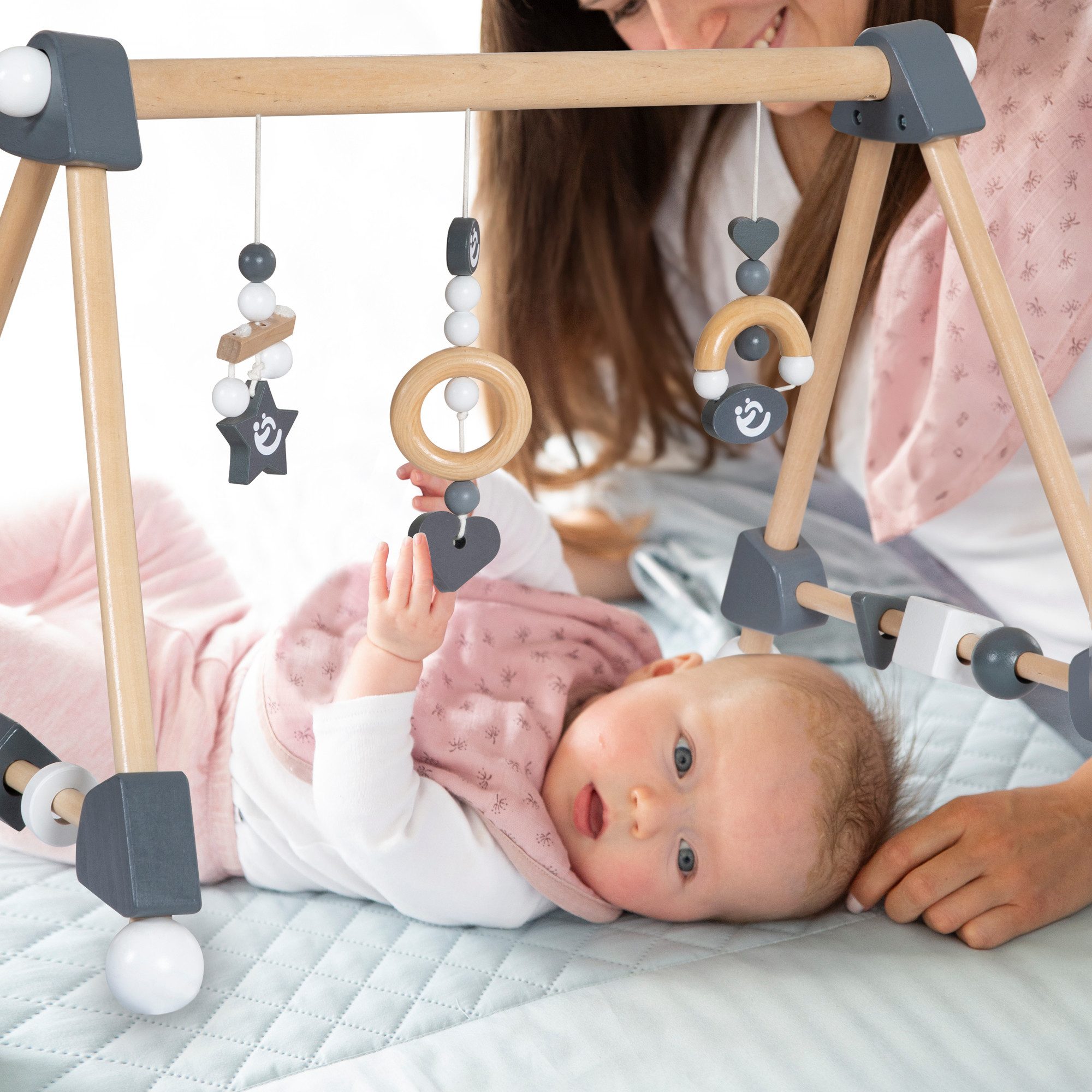 roba® Spielbogen Spieltrapez, Spielbogen für Babys, höhenverstellbare Spielelemente aus Holz