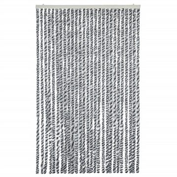 vidaXL Insektenschutz-Vorhang Fliegenvorhang Grau, Schwarz und Weiß 118x220 cm Chenille