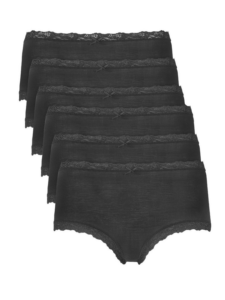 Nina Von C. Taillenslip 6er Pack Damen Taillenslip Multiple Packs (Packung, 6-St) hoher Modal-Anteil, weich, romantische & glänzende Blütenspitze