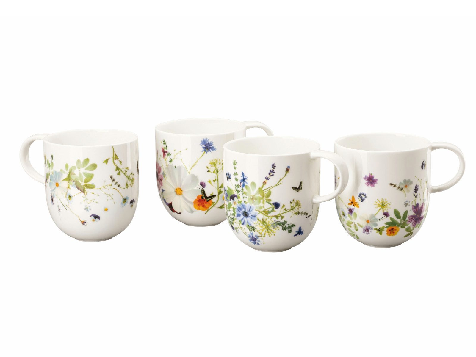 Rosenthal Becher Brillance Grand Air Mixed Becher mit Henkel Set 4tlg, Bone China