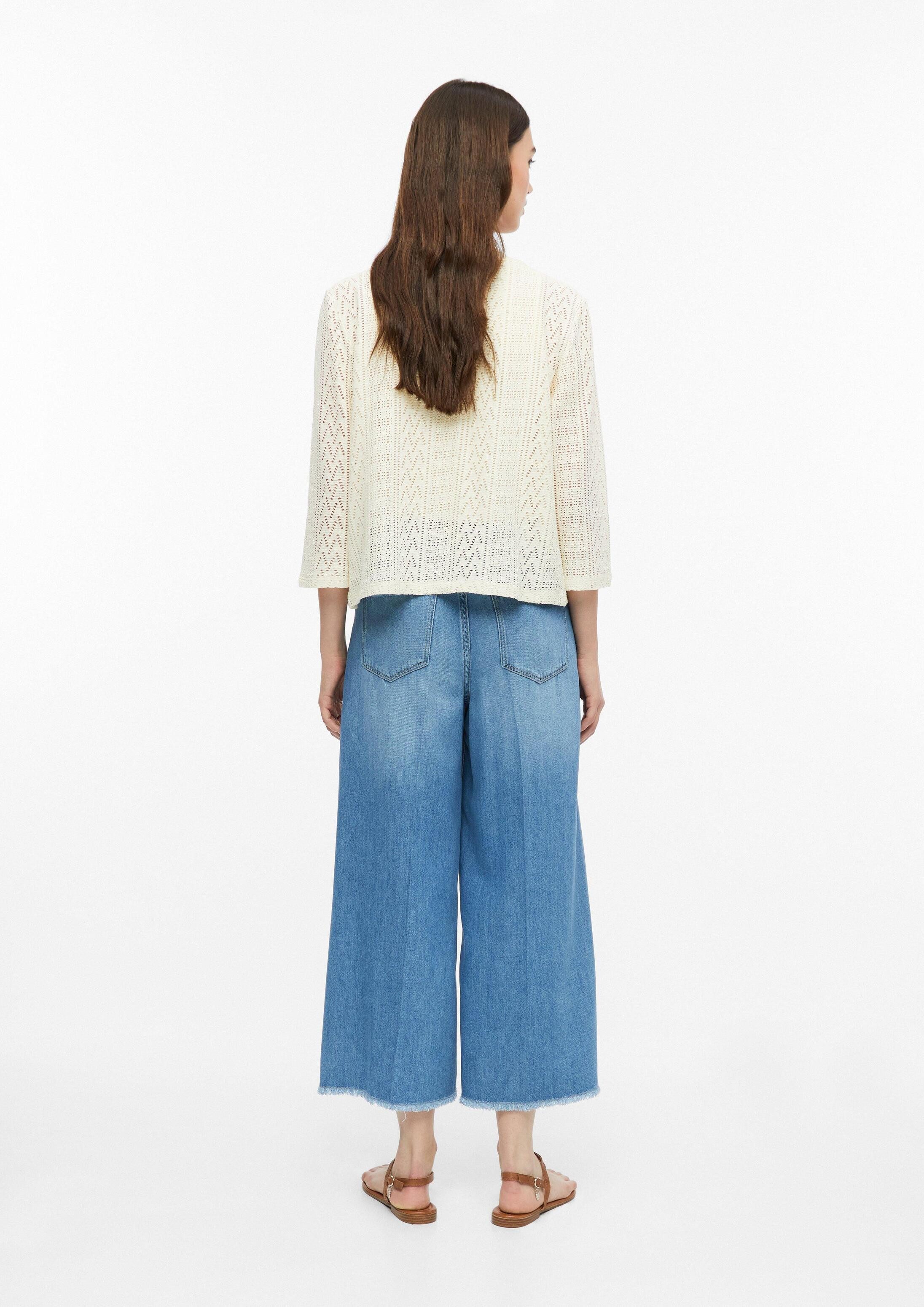 s.Oliver Cardigan Indoor-Jacke Offene Strickjacke aus Ajourjersey