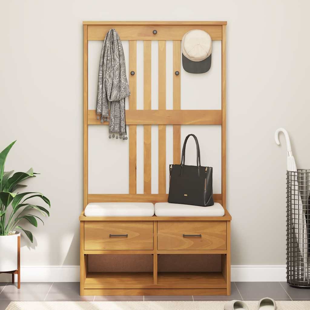 vidaXL Sitzbank Garderobenständer SANDNES 87x40x159,5cm Massivholz Kiefer