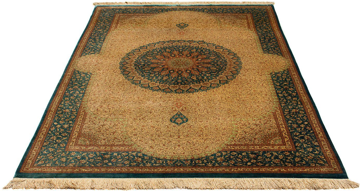 Seidenteppich China Seide Medaillon 183 x 122 cm, morgenland, rechteckig, Höhe: 6 mm, Unikat mit Zertifikat