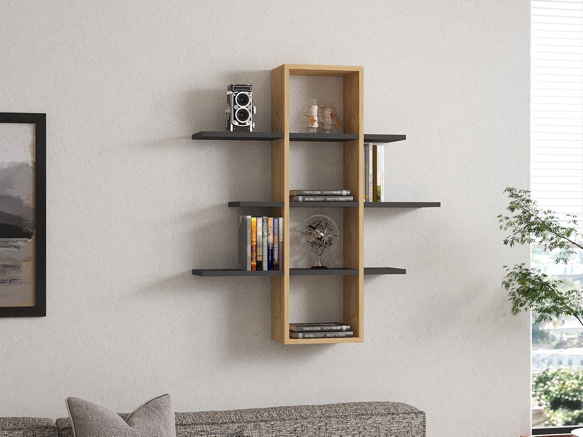 Skye Decor Wandregal 100% MELAMINE COATED PARTICLE BOARD, 101 cm x 19,6 cm x 96 cm Q1640