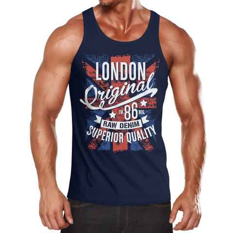 Neverless Tanktop Herren Tank-Top London Vintage England Großbritannien UK Flagge Muskelshirt Muscle Shirt Neverless® mit Print