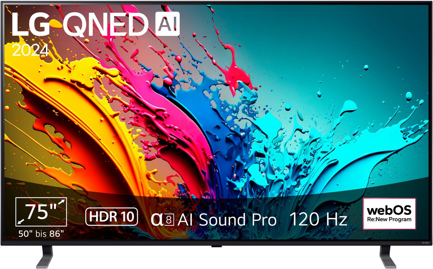 LG 75QNED85T6C QNED-Fernseher (189 cm/75 Zoll, 4K Ultra HD, Smart-TV) schwarz ! RABATT: 31.34% LG 75QNED85T6C QNED-Fernseher (189 cm/75 Zoll, 4K Ultra HD, Smart-TV) schwarz ! RABATT: 31.34%