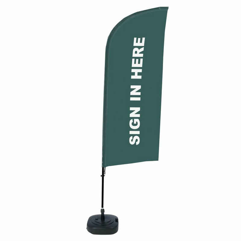 Showdown Displays Standregal Beachflag - Komplett-Set - Sign In Here Englisch - Grau/Schwarz, 1-tlg.