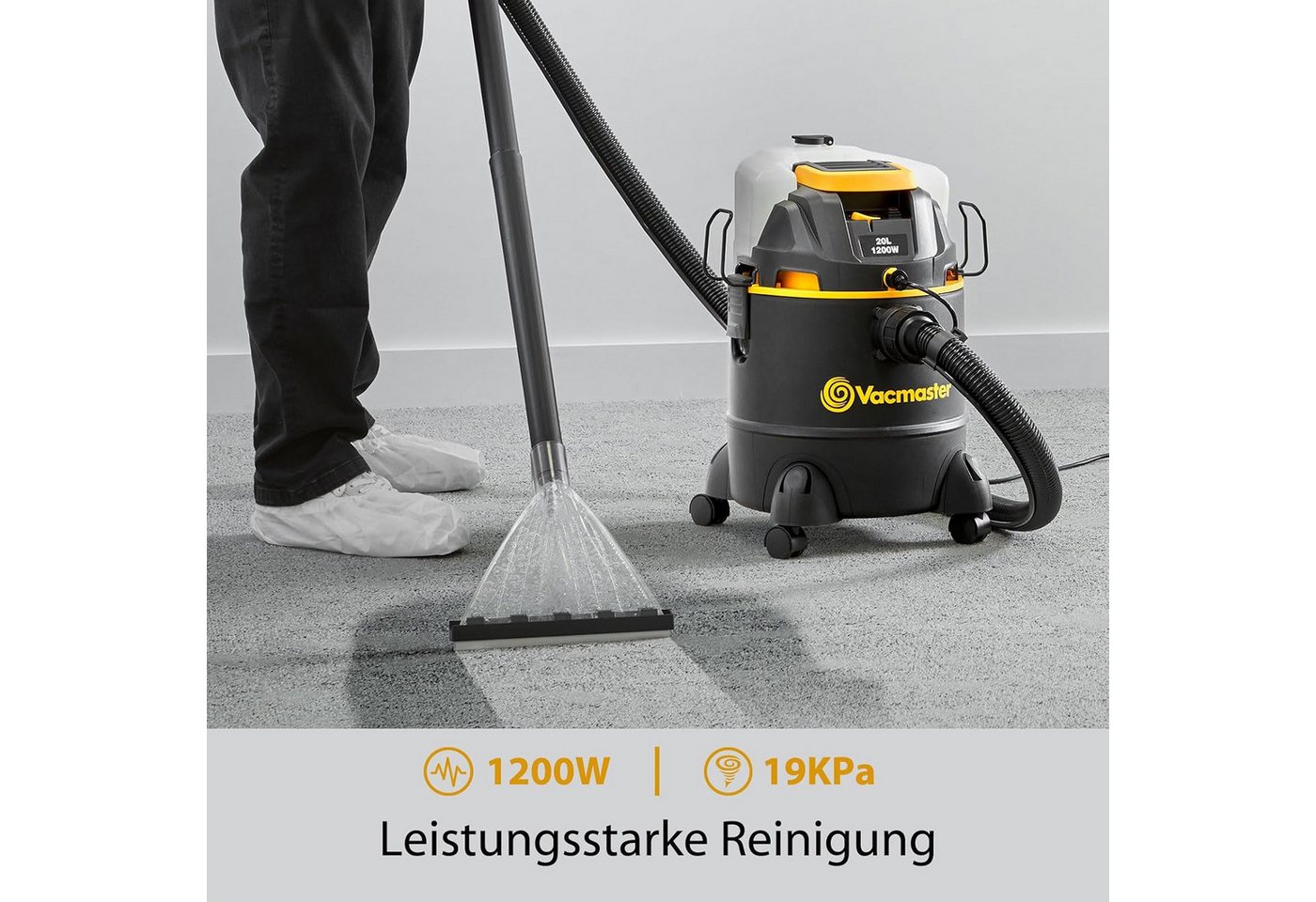 Vacmaster Teppichreinigungsgerät 3-in-1 Waschsauger Nass-Trockensauger & Teppichreinigungsmaschine, 1200 W, mit Dual-Tank, Sprühex-Bodenreiniger für Hartböden, Teppiche & Polster