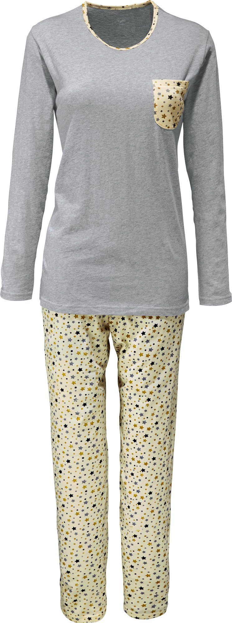 Erwin Müller Pyjama Damen-Schlafanzug (2 tlg) Single-Jersey gemustert