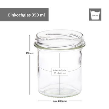 van Well Einmachglas 30er Set Van Well Sturzgläser 350 ml To 82 Deckel rot/weiß kariert, Glas