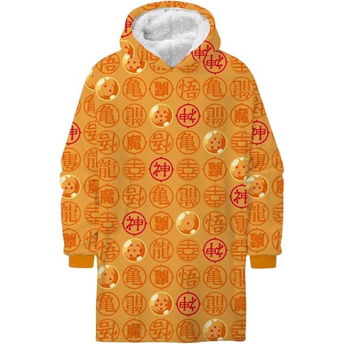 Dragon Ball Poncho Hoodie Blanket Groß 75 × 70 cm Kuscheldecke mit Ärmeln und Kapuze (1-St)