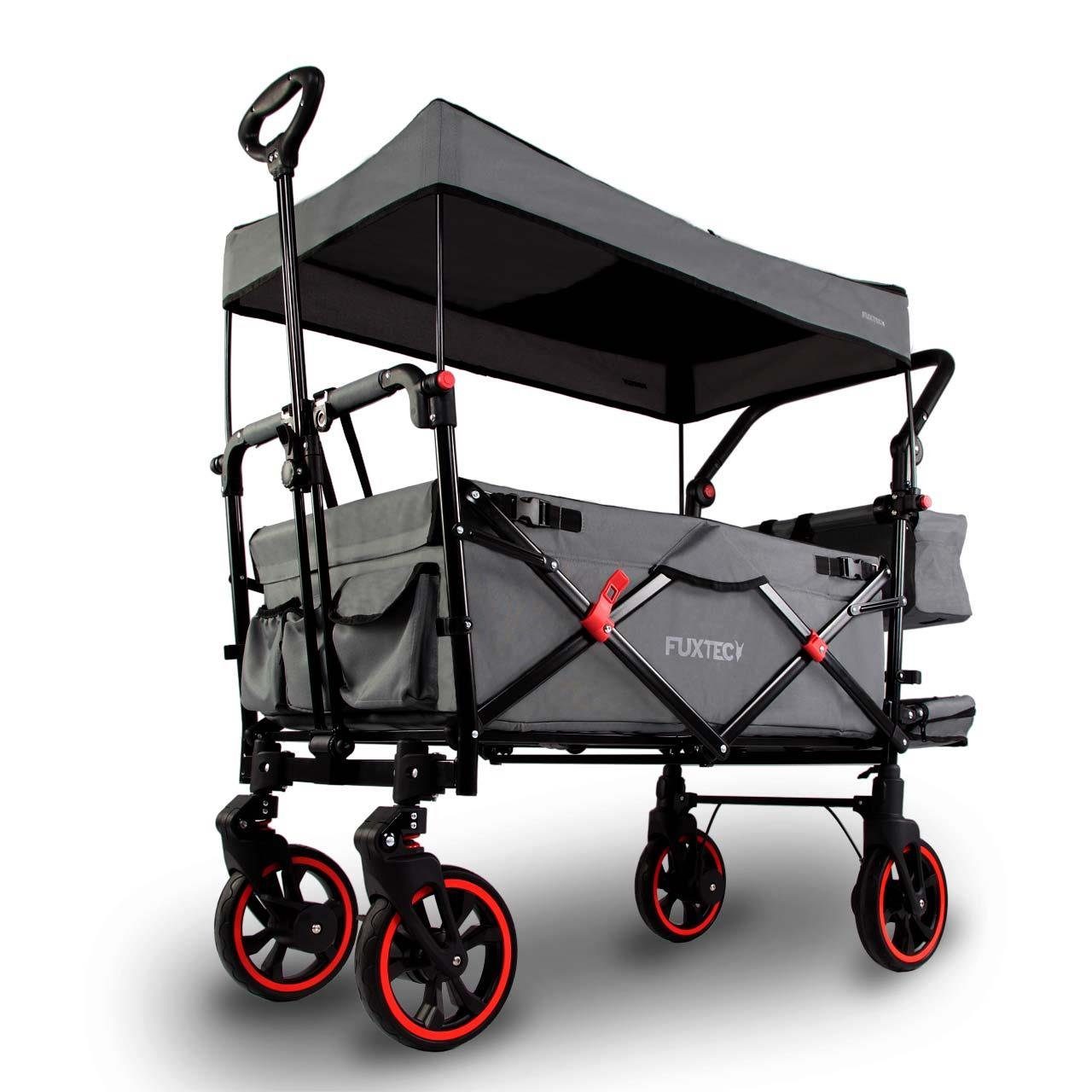FUXTEC Bollerwagen FX-CT850, Innenraumverlängerung, faltbar, gefederte Reifen, 75 kg Belastbarkeit