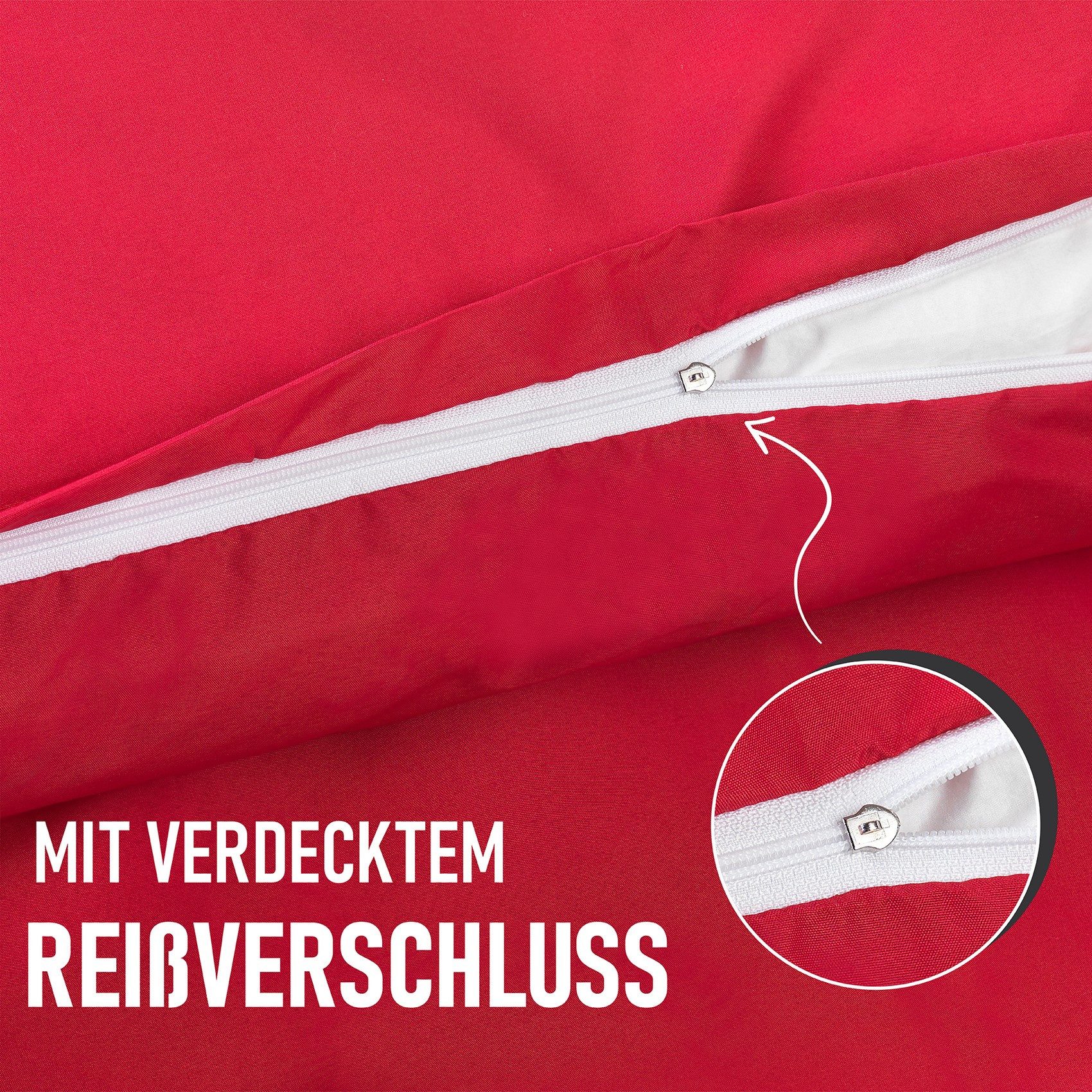 Kuscheli Partnerbettwäsche 2x 135x200 + 2x 80x80 cm atmungsaktiver Bettbezug, Partner Bettwäsche, Mikrofaser, 4 teilig, Für Allergiker geeignet, pflegeleicht, a – Bild 5 von 5