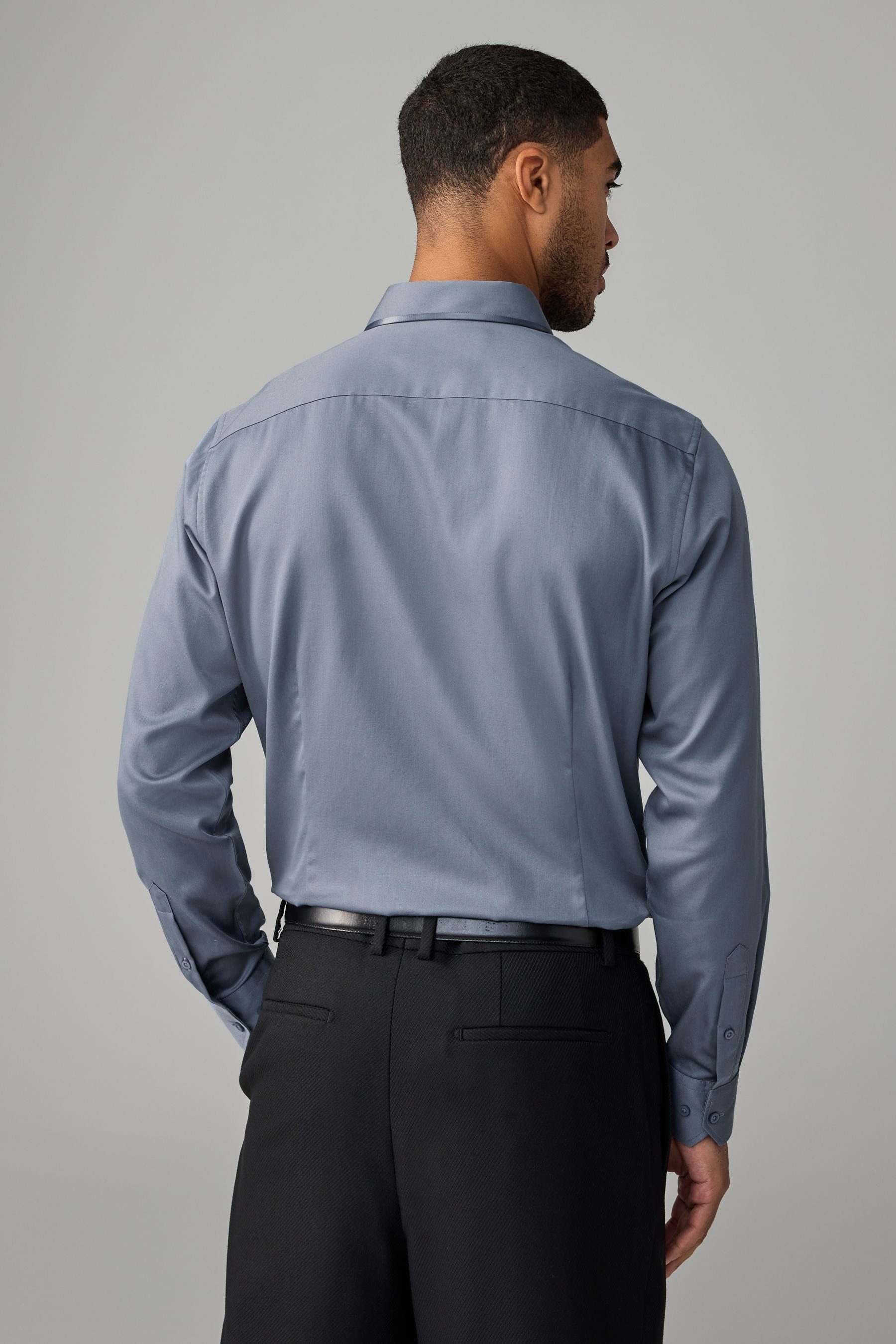 Next Langarmhemd Slim Fit Satinhemd mit günstig online kaufen