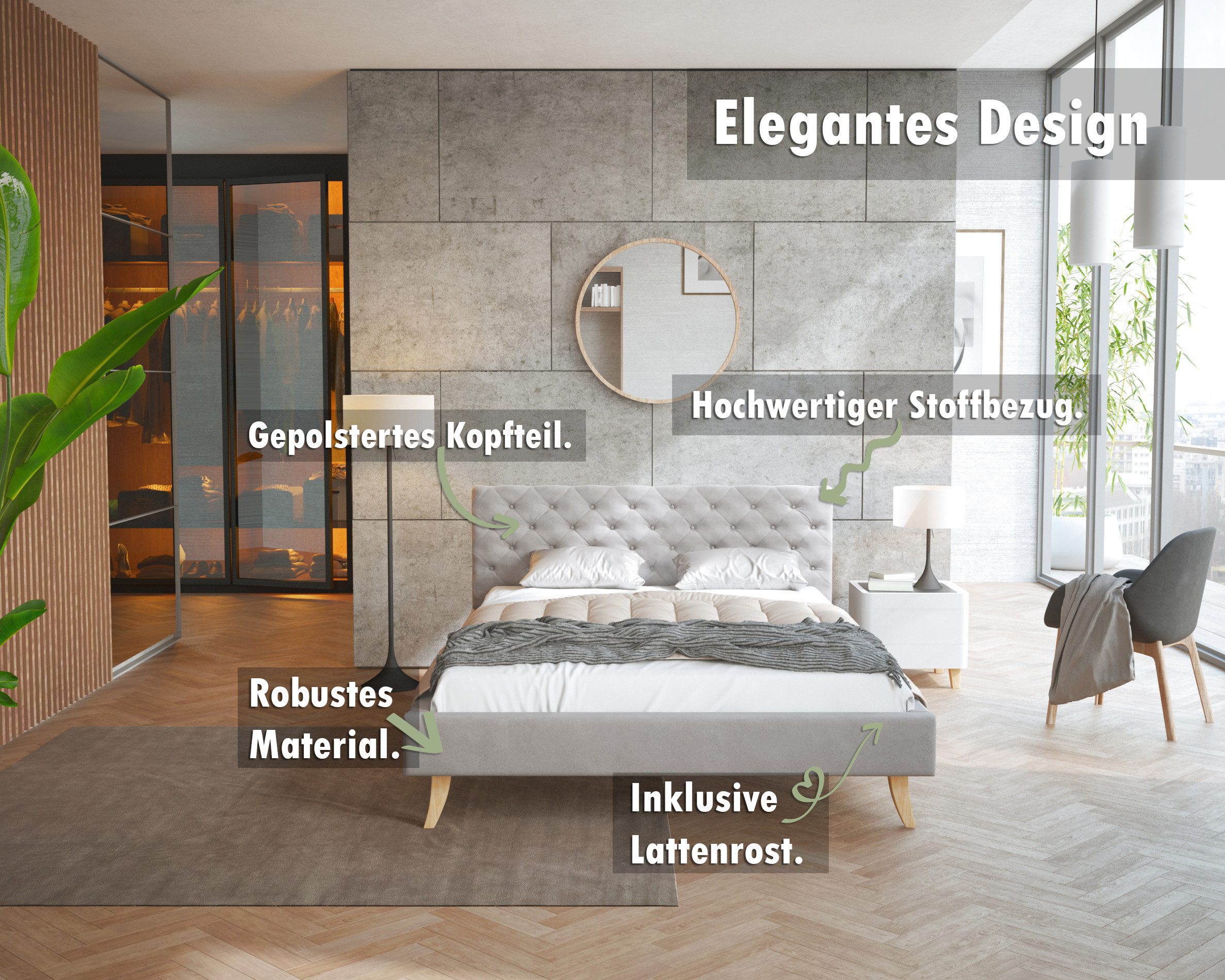 FDM Polsterbett Kalifornia Bettrahmen 120x200, 140x200, günstig online kaufen