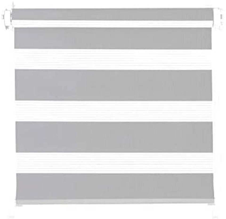 Doppelrollo Klemmfix Click Doppelrollo 3 in 1 Duorollo, hellgrau, Clever-Kauf-24, ohne Bohren, Klemmfix