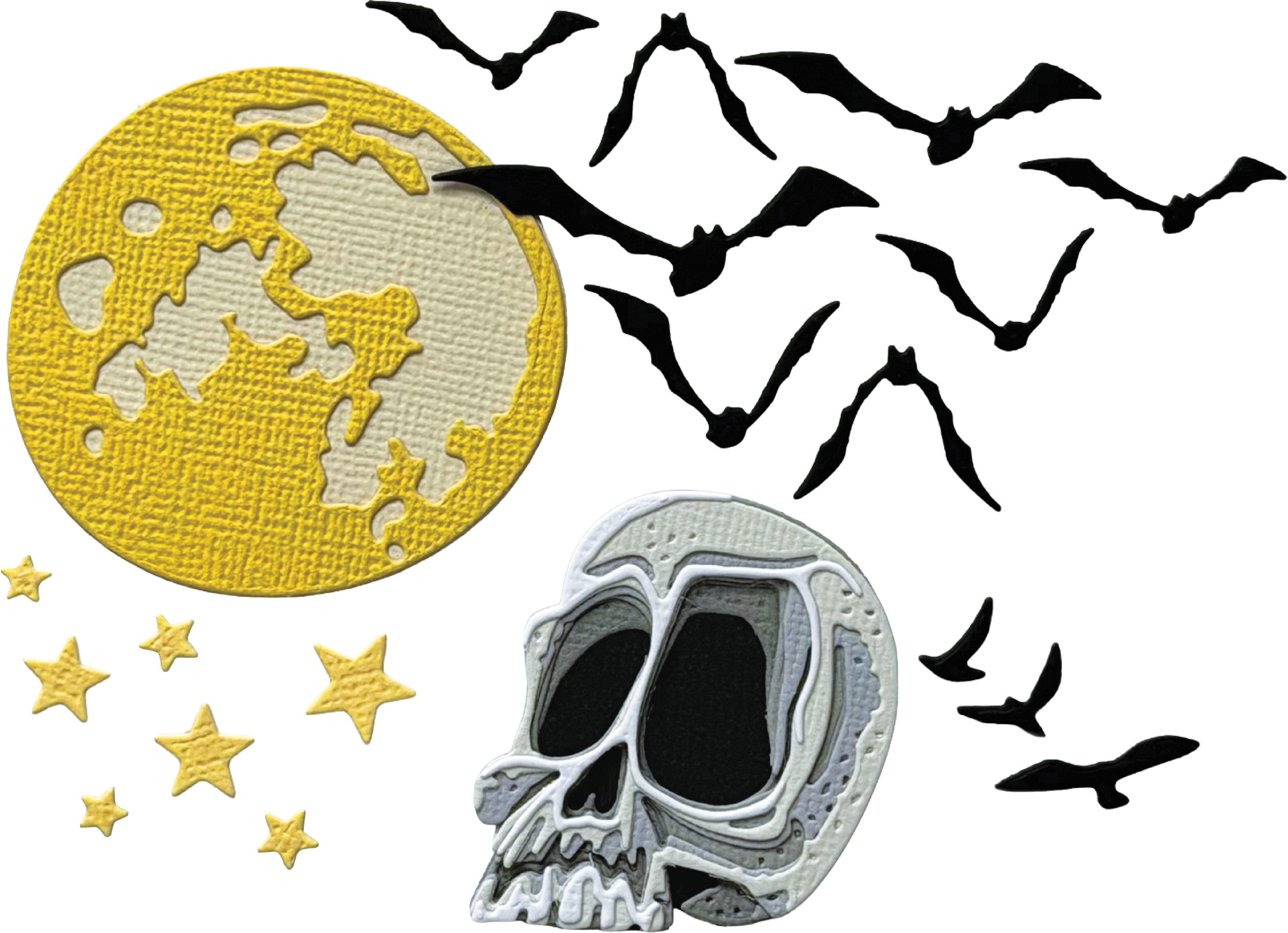 Sizzix Motivschablone Stanzschablone Moonlight Scare by Tim Holtz, 25 Teile