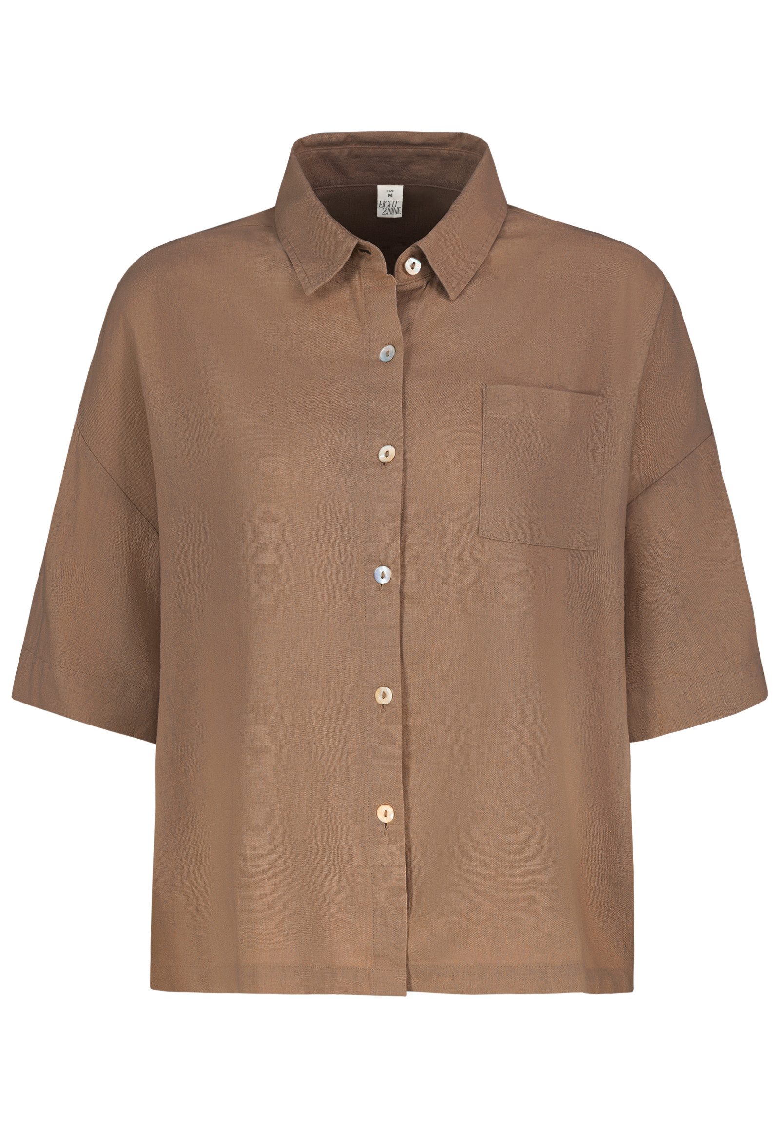 Eight2Nine Blusenshirt Minimalistisch Unifarben Regular Fit Rundhals Stilvoll (1-tlg) D62794AG11169C_Blouse