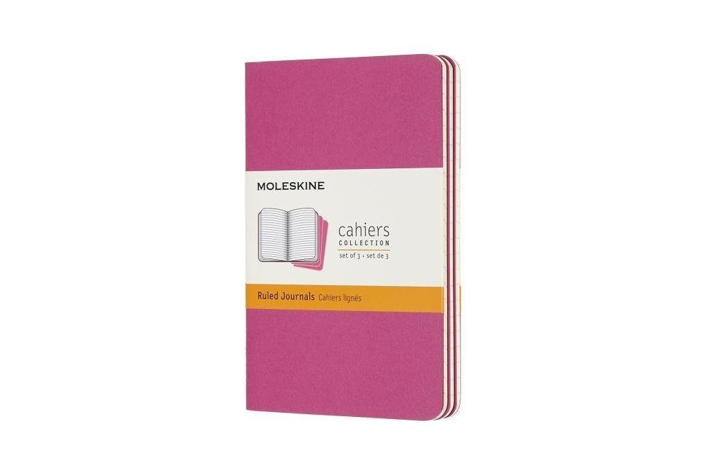 MOLESKINE Notizbuch Moleskine Cahier Notizhefte Liniert, Pocket, A6, Kartoneinband, 3er...