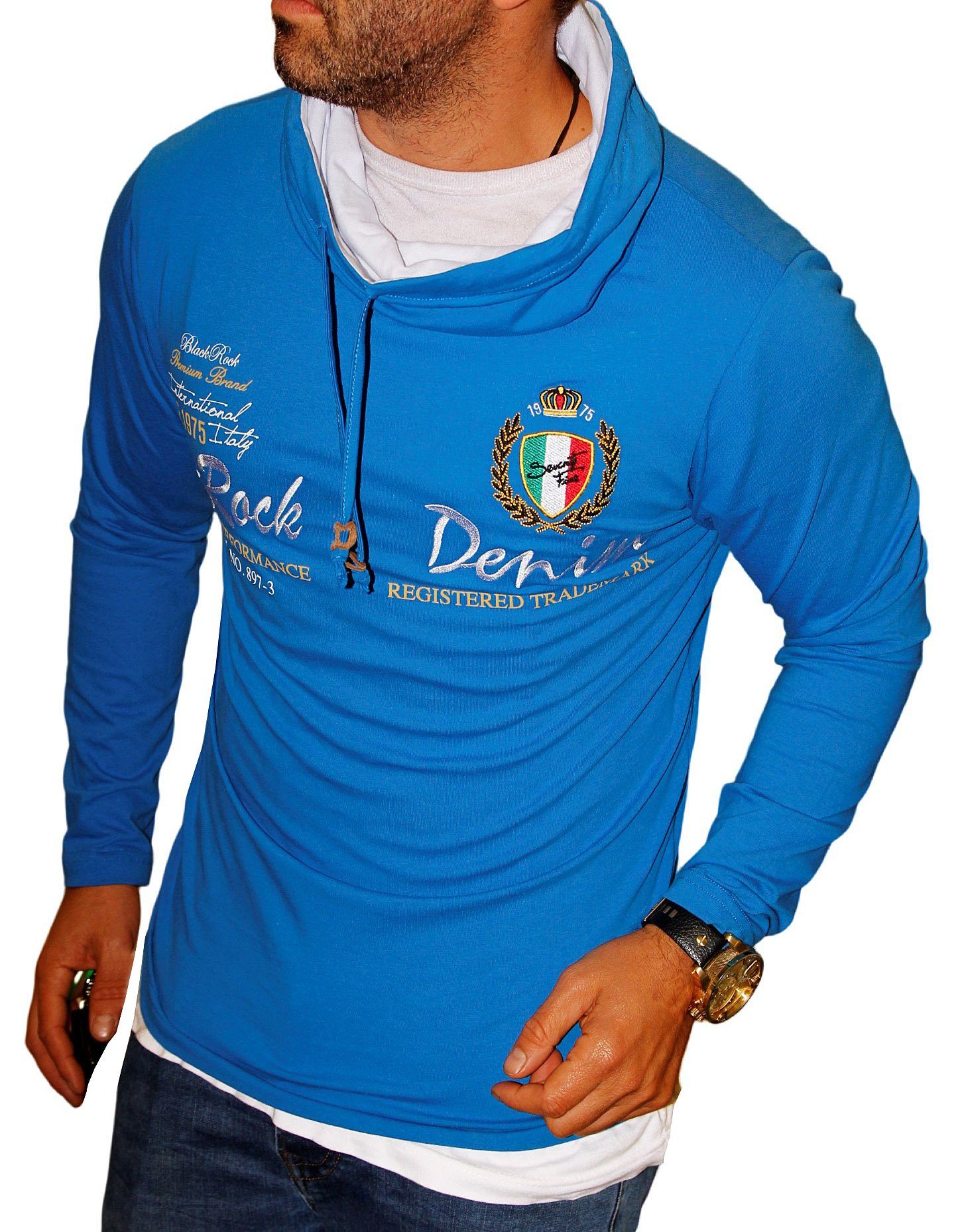 BLACKROCK Langarmshirt Herren Henleyshirt Longsleeve mit günstig online kaufen