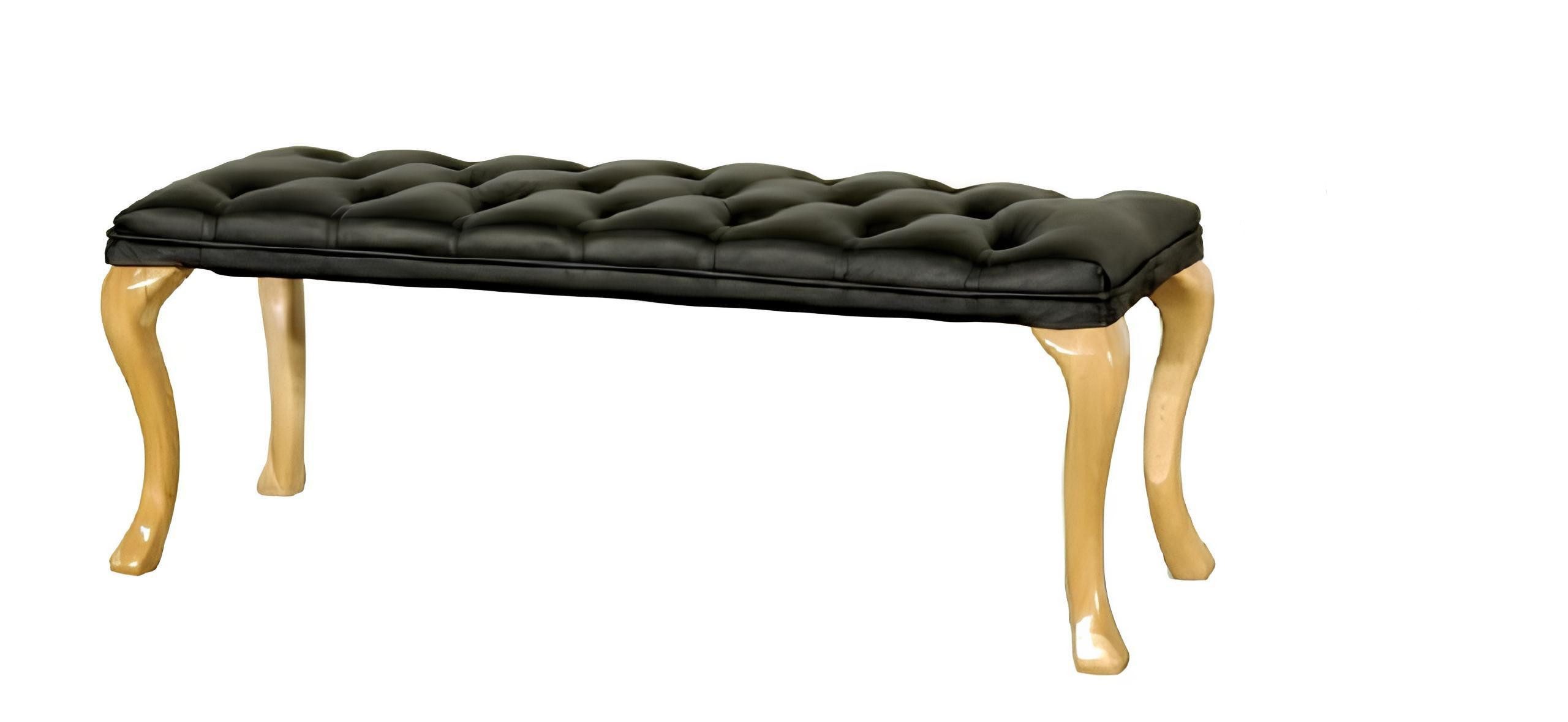 JVmoebel Sitzbank Chaise Lounge Chesterfield Liege Sitz Hocker Leder Textil 50x50x45 (1-St., CAMBRIDGE CHESTERFIELD CHAISE), Made in Europa