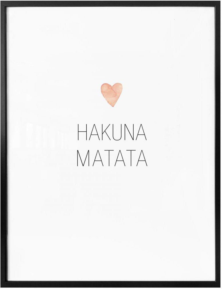 Bild, Matata, (1 Poster Hakuna St), Poster, Wandposter Schriftzug Wandbild, Wall-Art