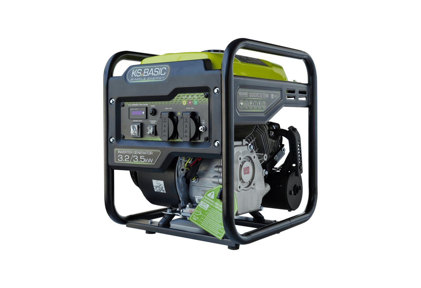 Könner & Söhnen Stromerzeuger KSB 35i, 3,50 in kW, (Inverter-Generator mit Reiner Sinuswelle und EURO-5 Motor, 1-tlg., Zuverlässige 3.5 kW Notstromquelle mit Sparmodus (Economy), 100% Kupferwicklung, LED-Display, RESET-Taste, Mobil