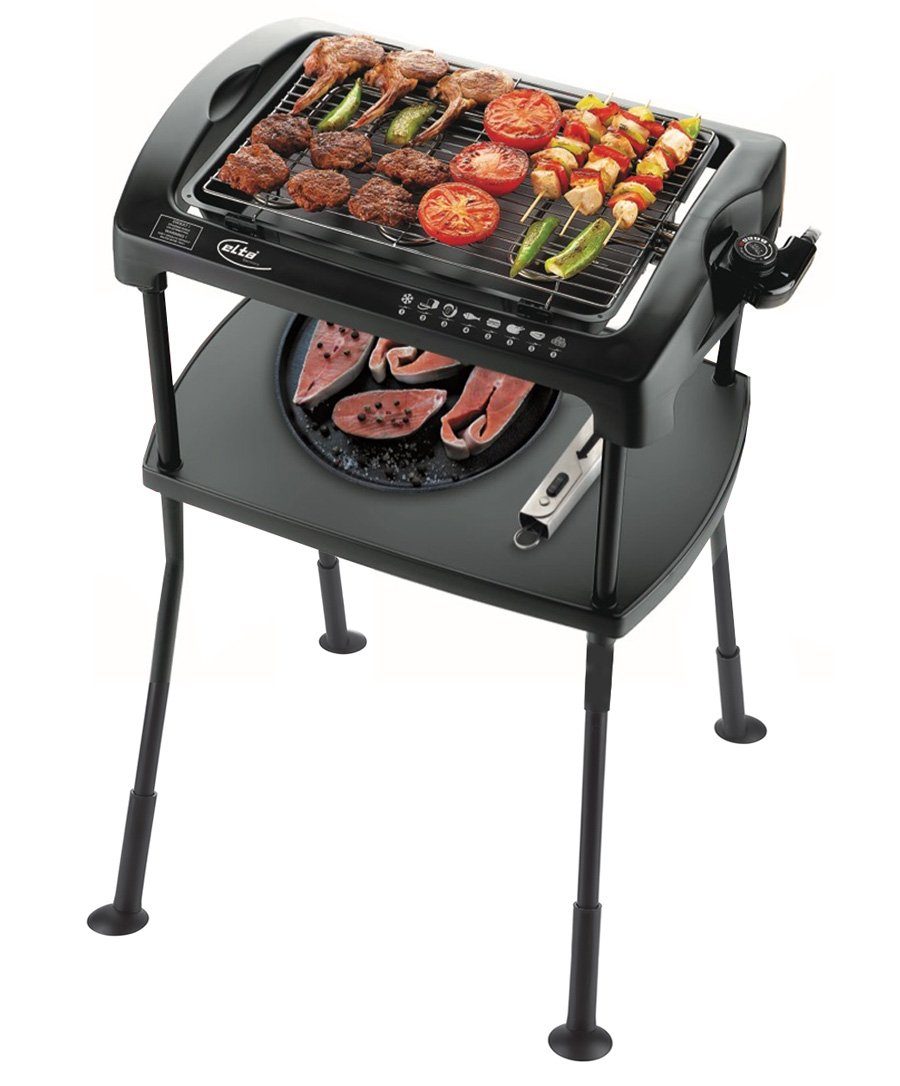 Elta Elektrogrill ELTA Elektrischer Standgrill 2000W Balkongrill Elektrogrill, 2000,00 W, Grillrost ist herausnehmbar und Spülmaschinen fest