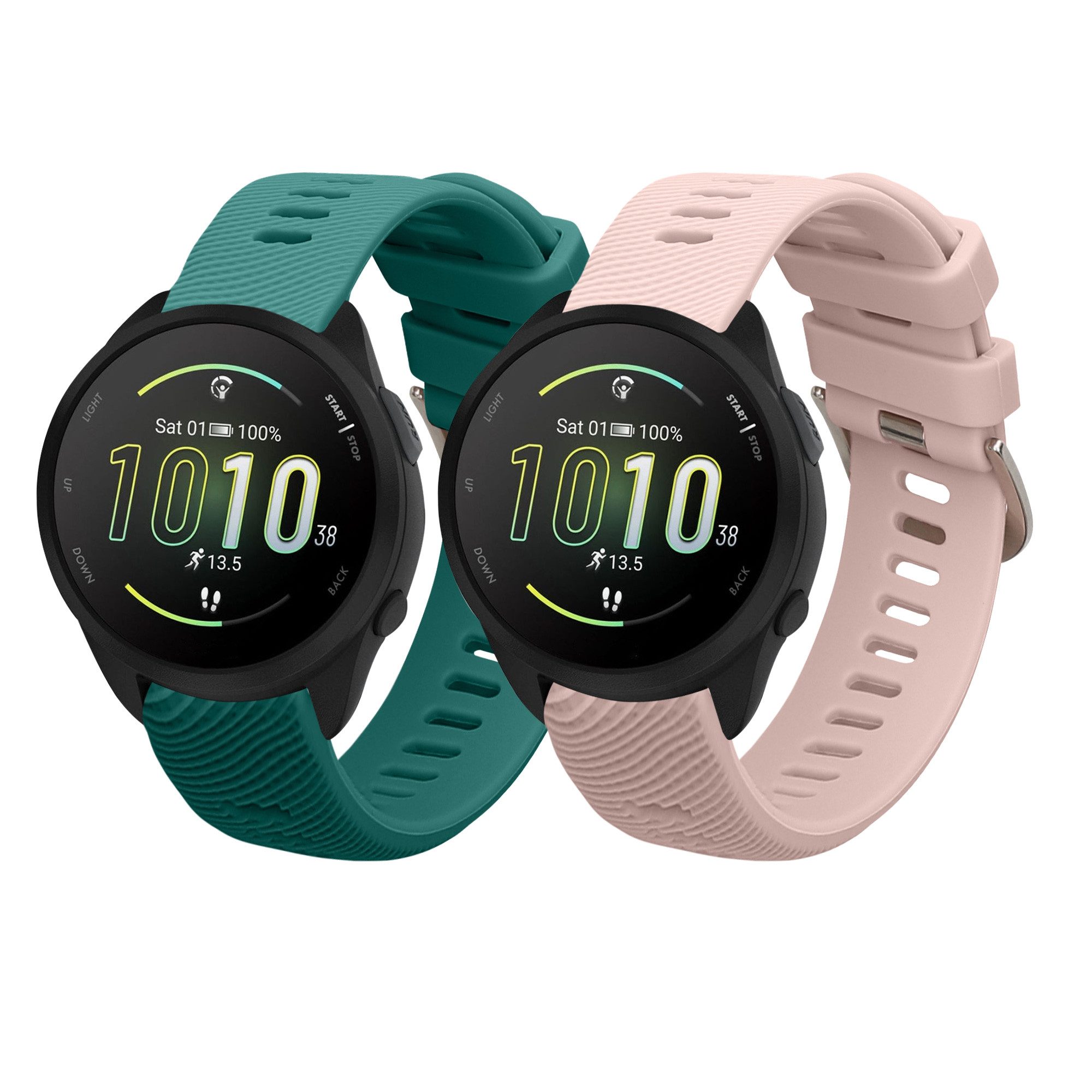 kwmobile 2x Sportarmband für Garmin Forerunner 165 / Forerunner 165 Music Smartwatch, 2-tlg., Armband TPU Silikon Set Fitnesstracker