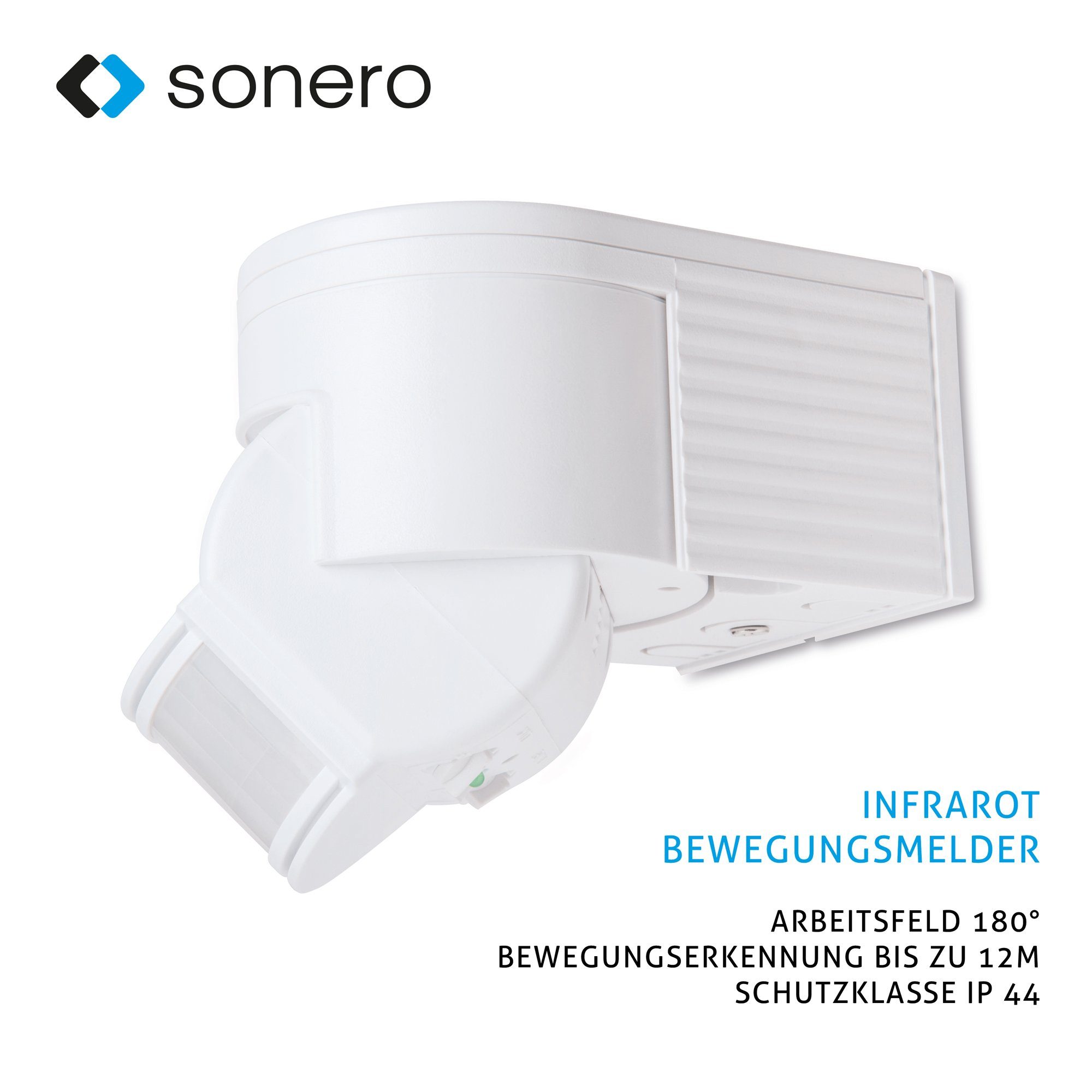 Infrarot-Bewegungsmelder Bewegungsmelder Sonero weiß - sonero Außenmontage, X-IM030 / Innen-