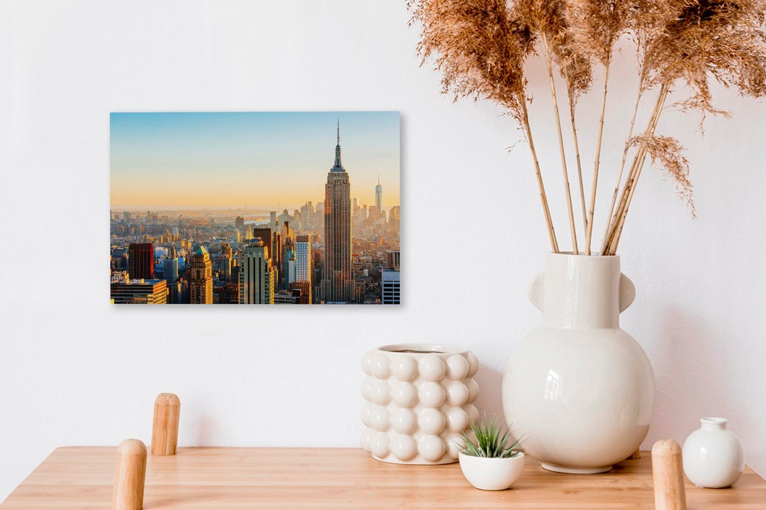 OneMillionCanvasses® Leinwandbild New York aus 30x20 Vogelperspektive, (1 Wanddeko, cm St), Leinwandbilder, Wandbild der Aufhängefertig