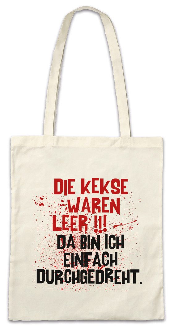 Beuteltasche Kekse Leer Durchgedreht Stofftasche Fasching Karneval Lustig Fun